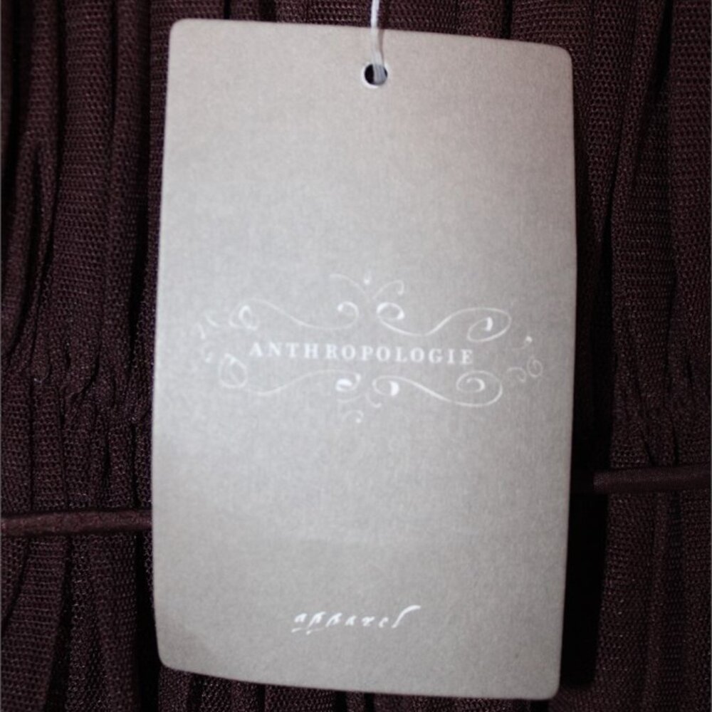 Anthropologie Moulinette Soeurs Brown Tulle Pleated Sleeveless Dress Size 12 NWT - Picture 12 of 13